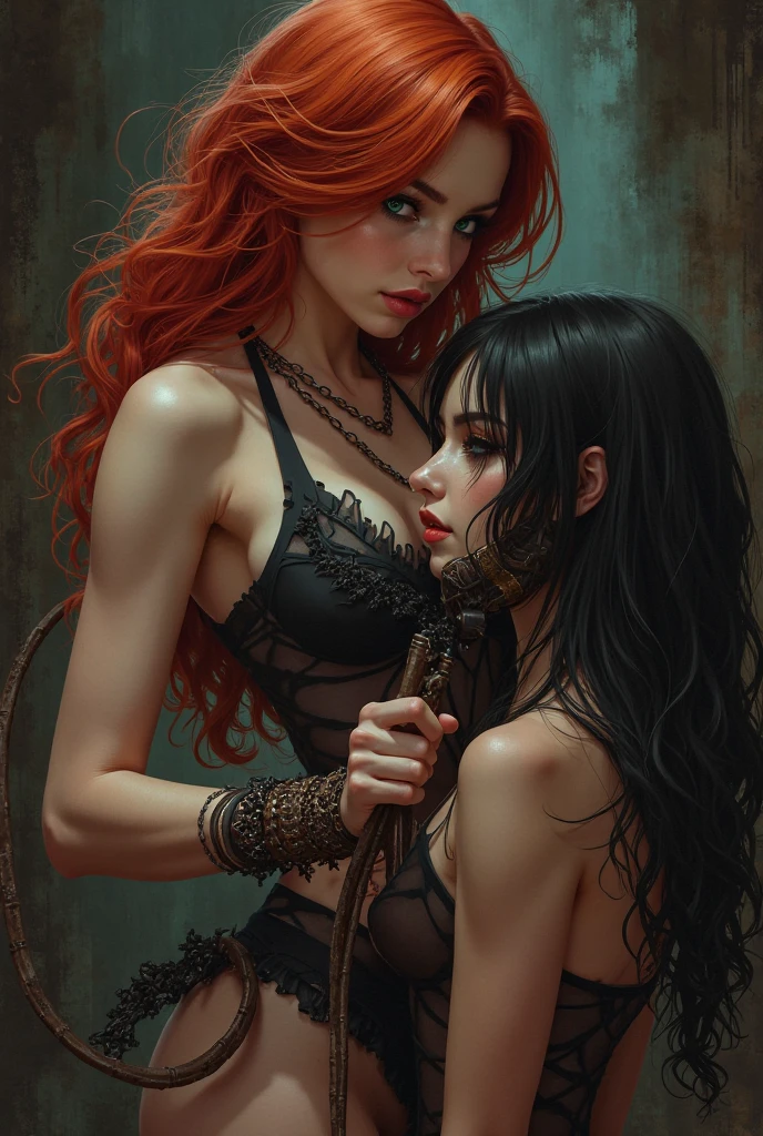 (Surrealism, complex background:1.1)ultra detailed, beautiful and aesthetic, masterpiece ,best quality:1.3,full body, slim abs ,shiny skin ,ultra-detailed face, detailed eyes, lustrous lips ,subtle smile, red tones, realistic style with fantasy elements,Restraint,Lying,break,nsfw(2man and 1woman,having sex))+boy on top,rap〇,vaginal penis,BDSM, Restraint feet, restrained arms, Bound, chains, tied with chains, restrained body, Unable to move, bondage chains, Tied up, bondage chainsondage Restraint,18 year old,{{{small breasts}}}small body,(dark tan skin), (dark-skinned female, tanned)short cut,bright red hair, burning eyes, realistic eyes,charming realistic characters,(red sexy,burning dress)swet, Spread legs, , Pubic hair,Crying fece,vaginal,1boy,cum on body,a large amount of semen,pussy juice,pussy cum,