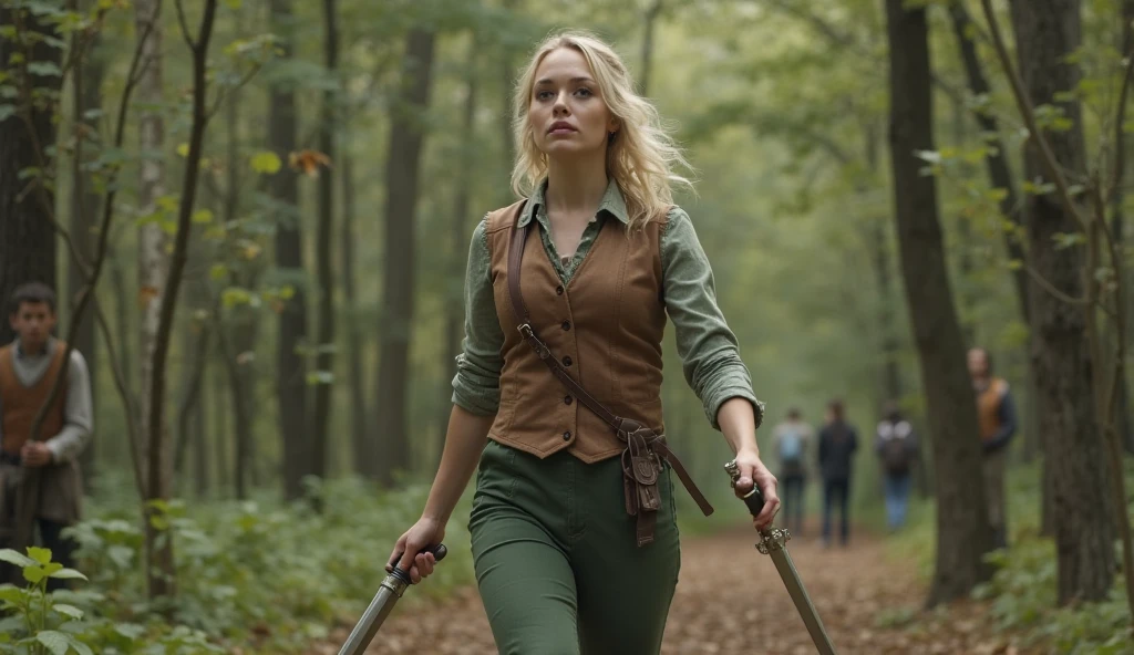 Jennifer Lawrence en traje de fuerza especial, pecho natural, High resolution, Arte realista, Lucha contra zombis, 1 hembra madura, 1 milf, solamente, en la azotea, salpicaduras de sangre verde, cara seria, Trazado de rayos con la boca cerrada, Perfect lighting, Detalle perfecto,