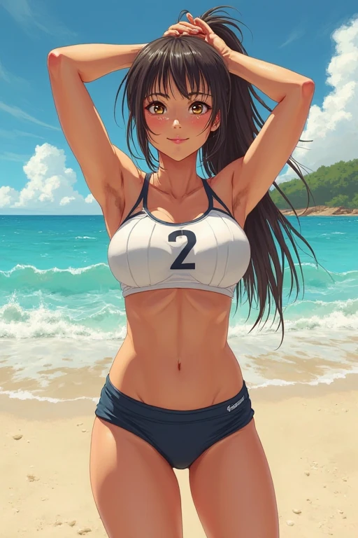 (Girl in bikini:1.5), (8k, RAW Photos, 最high quality, masterpiece), (Realistic, photo-Realistic), Very detailed, high quality, Professional Lighting, Physically based rendered photo of an 18 year old female, (2 girls:1.3), ,(Japanese Idols:1.3), (cute:1.3), (cute顔:1.3), (Twin tails, Dark black hair), (High resolution skin:1.2), (Trained abdominal muscles:1.1), (Very delicate face, very delicious, very delicate black eyes, Very detailedな鼻, Very detailedな口), (Walking (The background is a resort beach:1.5)),、(smile:1.4), (Sit by the water:1.4)