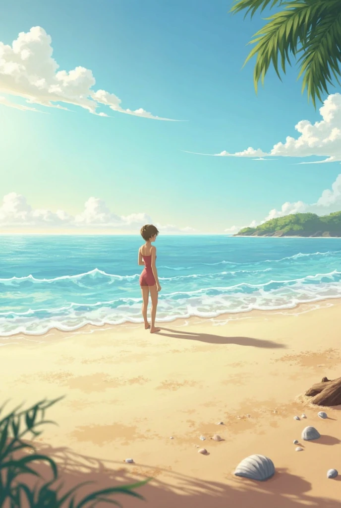 Asían nudist in the beach