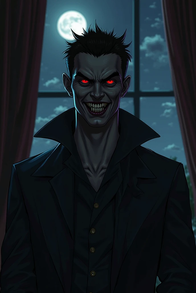 (horror vampire hunting human at night, cursed creature with horror appearance, scratching with bloody claws, mutated body, by junji ito, close-up portrait, 3d render), (best quality, masterpiece, hyperdetailed:1.1)