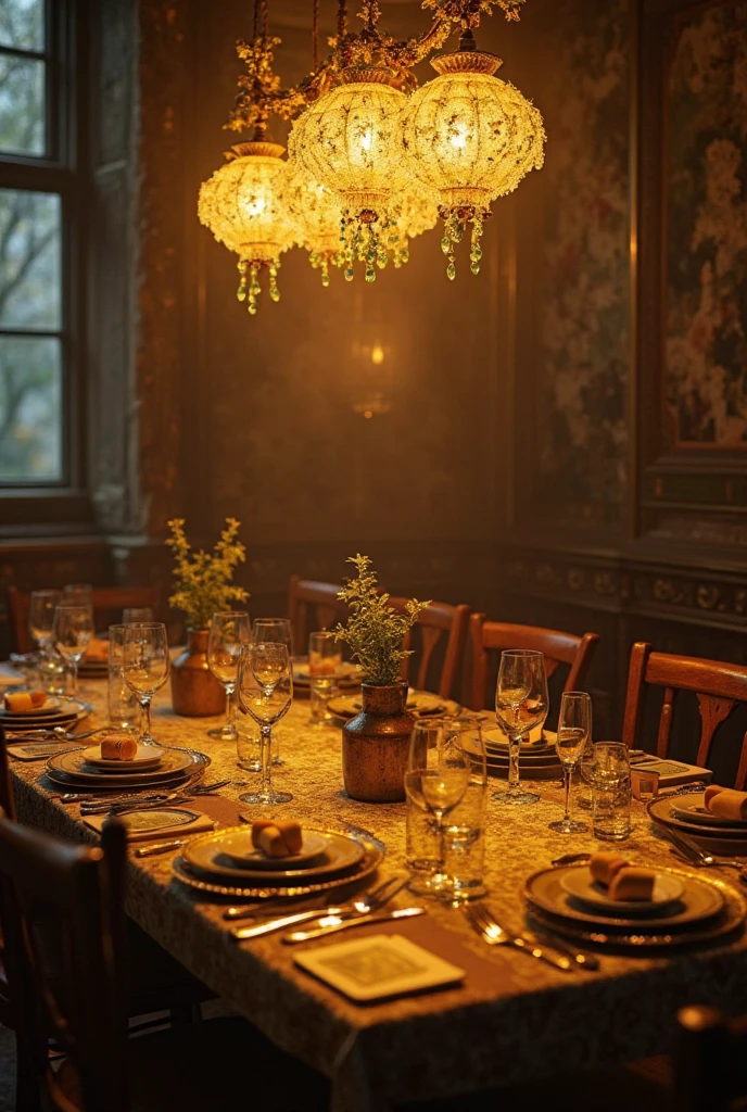 8k16k32K Surrealistic　Movie Proof　 cinematography　Super Detailed　Super Real　Surrealistic　　金銀black　luminous effect　full shot　　Dark Fantasy　Night Table　 Magic School Classroom　black　　Purple　(Book of Magic Circles　magic wand on the hill　 Magical Lamp 　Magic Mirror　magic pocket watch　Magical Playing Cards　Magic Ring　The magic necklace　Magic Boots　 magic hat　Magical Compass　Magical Treasure Chest 　Magic Crystal　There is a magic cat　magic fountain pen　magic magnifying glass　magic gold coin　magic candle　magic chess)is placed on the magic circle table。　fantasy art