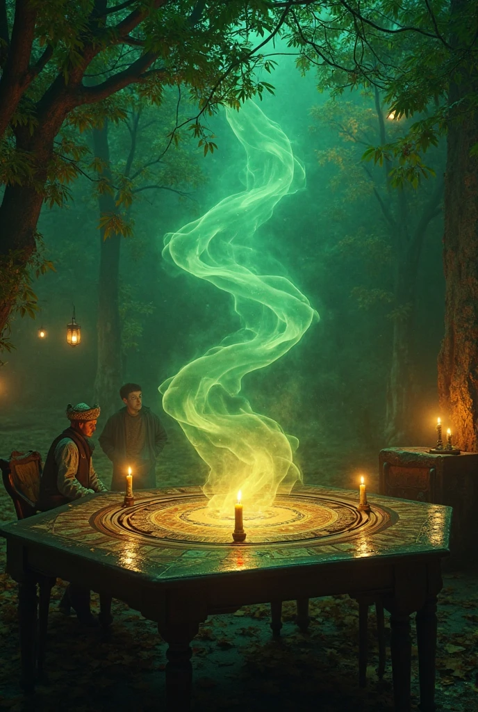 8k16k32K Surrealistic　Movie Proof　 cinematography　Super Detailed　Super Real　Surrealistic　　金銀black　luminous effect　full shot　　Dark Fantasy　Night Table　 Magic School Classroom　black　　Purple　(Book of Magic Circles　magic wand on the hill　 Magical Lamp 　Magic Mirror　magic pocket watch　Magical Playing Cards　Magic Ring　The magic necklace　Magic Boots　 magic hat　Magical Compass　Magical Treasure Chest 　Magic Crystal　There is a magic cat　magic fountain pen　magic magnifying glass　magic gold coin　magic candle　magic chess)is placed on the magic circle table。　fantasy art