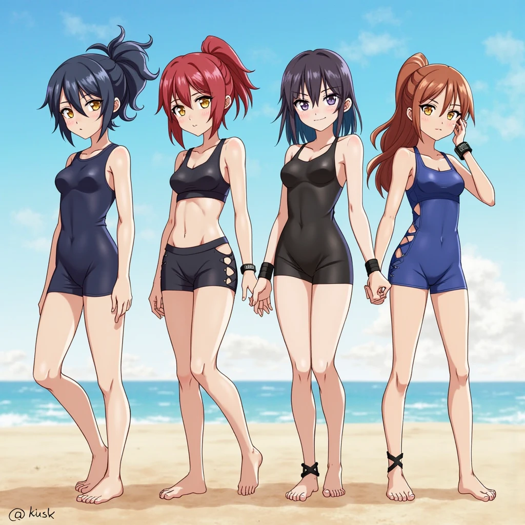 Multiple girls in swimsuits on the beach playing volleyball cuerpo perfecto