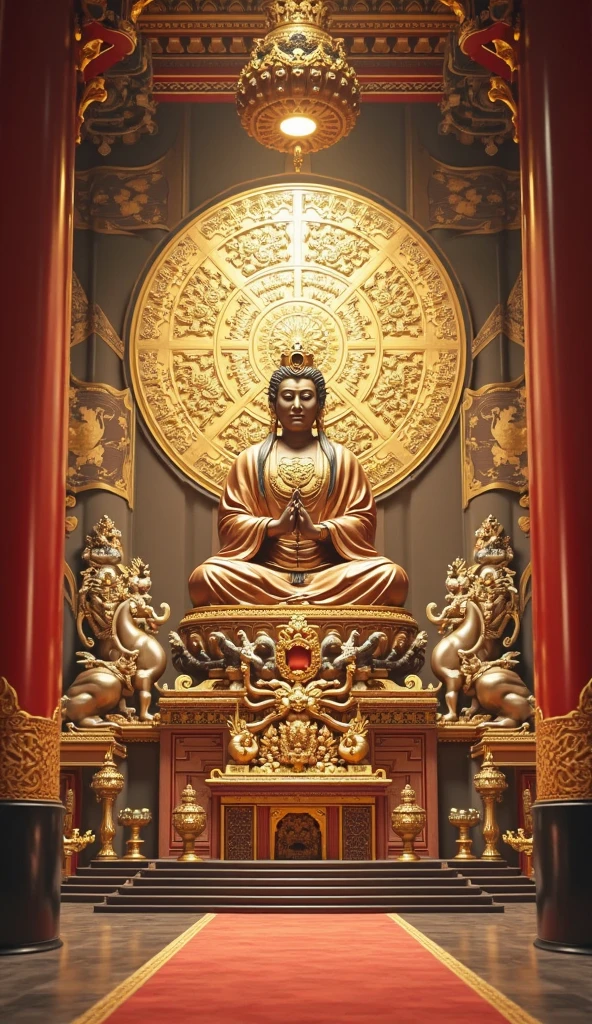 The Lord of the Buddha who blooms with golden light,Pudu sentient beings。The crowd worships religiously