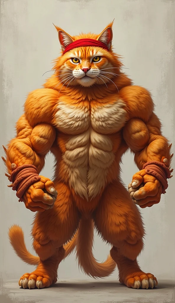 The muscular red cat