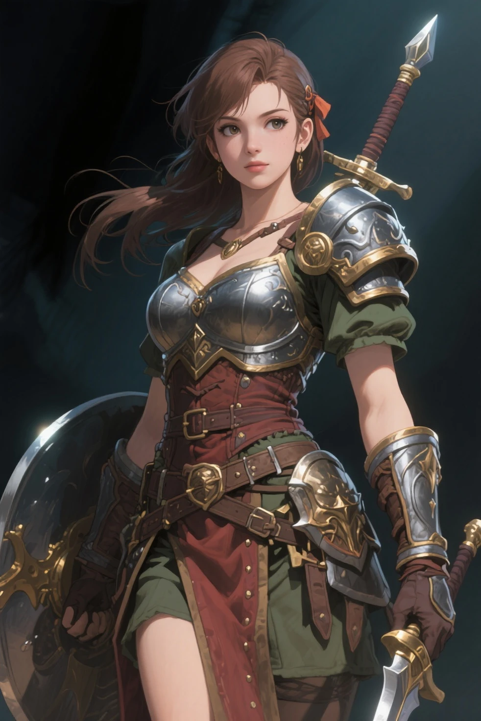 high details, best quality, 8k, [ultra detailed], masterpiece, best quality, (extremely detailed), dynamic angle, ultra wide shot, photorealistic, fantasy art, dnd art, rpg art, realistic art, an ultra wide picture of female dwarf cleric, holding axe with red fire on it , casting a spell, LnF wearing heavy armor, white armor (best details, Masterpiece, best quality: 1.5), blue cloak (intricate details, Masterpiece, best quality), holy symbol,(best details, Masterpiece, best quality: 1.5), from symbol GlowingRunes_paleblue, beautiful female dwarf, ultra detailed face, ultra feminine, red hair, intense eyes, green eyes, D&D female dwarf (best details, Masterpiece, best quality: 1.5) fantasy temple background, celestial background, ((divine worship atmosphere)), high details, best quality, highres, ultra wide angle