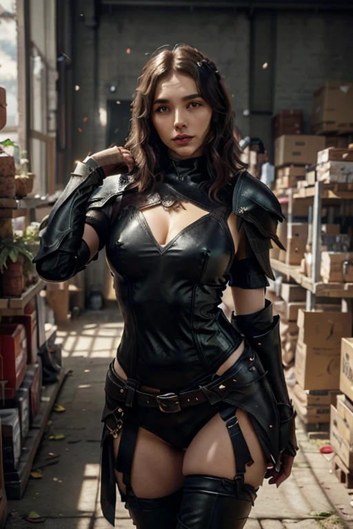 full body , ((Realistic lighting, Top Quality, 8K, Masterpiece: 1.3)), Clear Focus: 1.2, 1 Girl, in medieval bronze armor , bronze corset-style armor , holding a short sword in his left hand and a small shield in his right hand , exposed her pussy , medium breast , Perfect Body Beauty: 1.4, Slim Abs: 1.1, ((Dark Brown Hair, Big: 1.3)), (Accelerate: 1.4), (Outdoor, Night: 1.1), road in the fortress with many passengers , Slender Face, blue eyes , Fine Eyes, Double Eyelids, beautiful smile , Exposed Cleavage , detailed pussy , detailed pubic hair , dark pubic hair