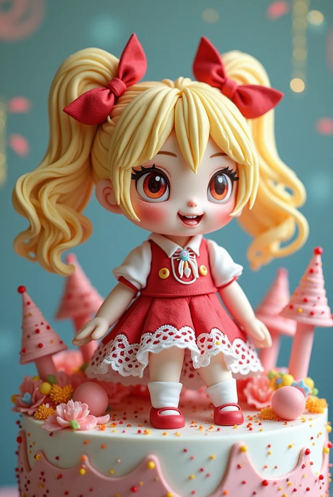 Big head doll,big head, small body, Mini Body,top-heavy,cute,Doll Body,Short hands, short feet,Short legs,
(masterpiece:1.331), best quality,stitches,Big head doll, big head, small body, cute,Doll Body,Empty-handed,No items in hand,No object in front of you,
(A girl), (Solo)
(White dress), (Grey pleated skirt), (Uniform), (School uniform), (Knee-high socks), (White shoes),
(Golden eyes), (Golden pupils), (Golden irises), (Eyes shining in golden light)
(Big smile), (Happy), (Baby teeth),(canines:1.2),(lollipop),
(Red rose headpiece), (Exquisite makeup), (Blush), (Earrings),
Flowers, Grass field