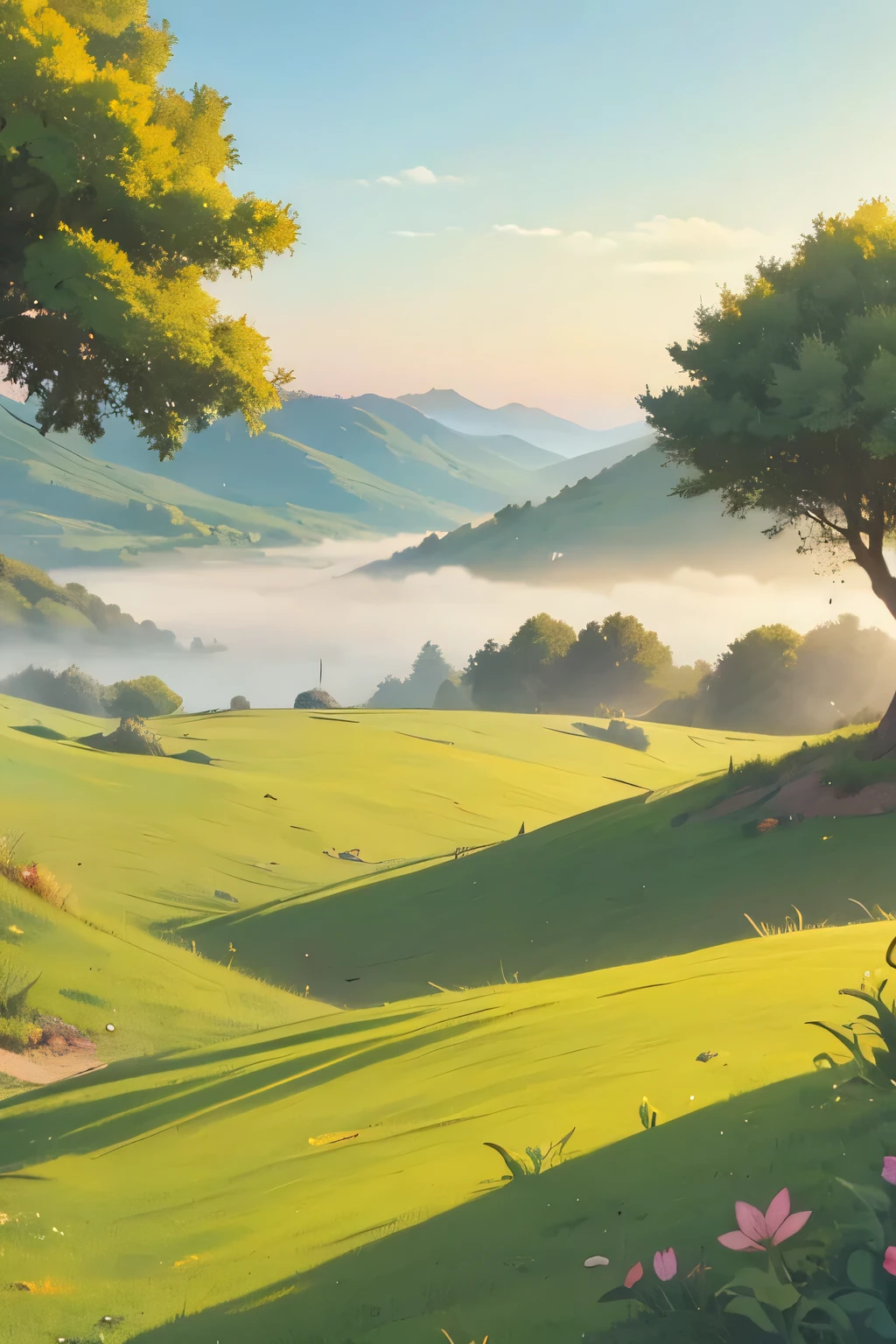 landscape with a misty dawn