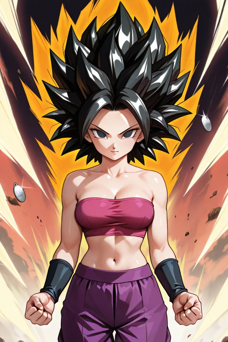 Full body shot, woman Super_Saiyan_4_Caulifla, 1girl, (crop top:1), yellow glowing short hair, <lora:Super_Saiyan_4_Caulifla_SDXL:1> laughing out loud, lol, (full body visible:1.5), symmetrical eyes, perfectly aligned pupils in eyes, dark loose natural black hair,
low contrast, (soft light, sharp), smooth, sharp focus, (masterpiece, high quality, best quality:1.3), realistic lighting, (natural shadows, detailed shadows:1.5), 8k