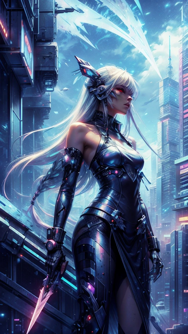 ticker mechanism, Beautiful eyes, Upper body, （Mechanic Armor）, Portrait、abyss、Shooting with a wide-angle lens,Lightning from Kaleidoscope Hand、flying though the air、flawless、Neon light, 8K, raw, Best Quality, masutepiece, 超A high resolution, Colorful, (medium wide shot), (Dynamic perspective), foco nítido , (depth of fields, Bokeh:1.3), extremely detailed eye and face,ninjartist, beautiful detailed eyelashes gold, Trimmed gear:1.2), ((masutepiece, Best Quality)), Detailed background, Inside the spacecraft、Hold your weapon、（Gray hair）、brue eyes、poneyTail、dirty、bio luminescent、lots of crescent moons、Photographed with Canon R5、Dark Fantasy,​masterpiece,connected to the plug、spectrum、Space City、Highly detailed beautiful porcelain profile female android face、Complex 3D rendering of a headset、cyborgs、roboticparts、150mm、Beautiful studio soft lights、Rim Light、Vivid details、luxuriouscyberpunk、Ren Hao、surrealistic、Anatomical、face muscles、cable wire microchip、elegent、beatiful backgrounds、Get down on one knee、octan render、HR Giger Style、8K、top-quality、​masterpiece、illustratio、extremely delicate and beautiful、ighly detailed、nffsw ,Unity ,wall-,magnifica, Attention to detail, ​masterpiece,top-quality,Official art,Highly detailed ticker Unity 8K wallpapers、机器人、Silver Halmet、((full body Esbian))