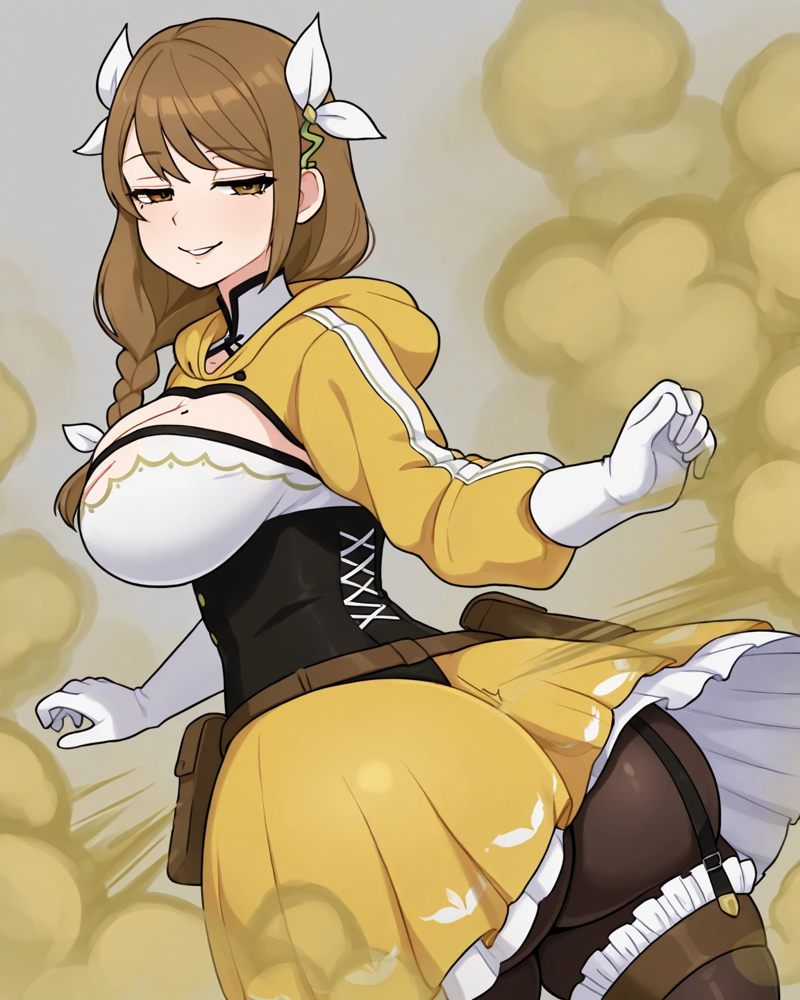 female furry pirate cat, blazblue pink pirate blindfold, spot on one eye, skull, in military clothes, in the sky on a flying pirate ship + anime, bbw, Female, One, perspective front view, Huge ass, blushing, CHUBBY, Big breasts, tranquility, paws, low angle, Holding the chest, large areolas, soft smile, long curly, lush, voluptuous, thick
