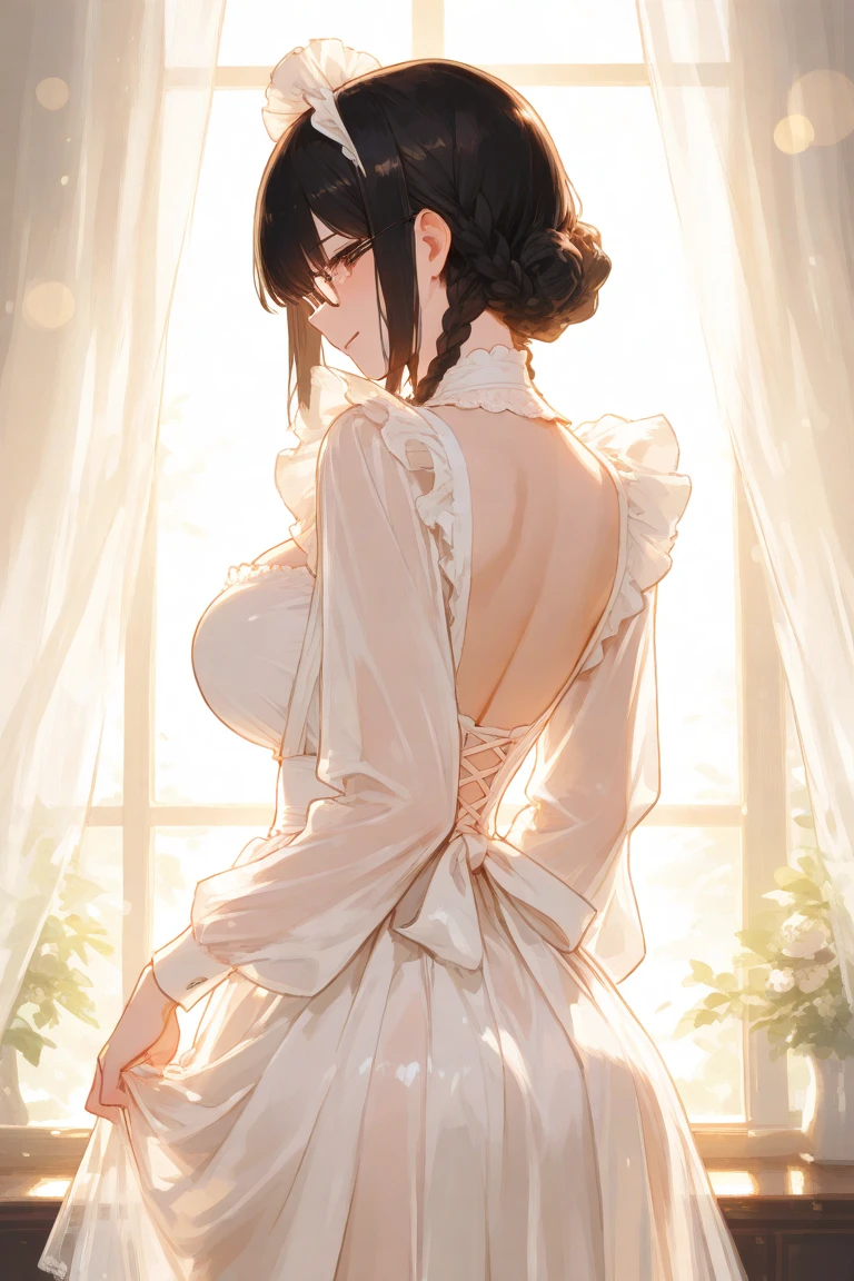 Big magic stick、long-sleeve、Long length dresses、Ankle-length skirt length、Socks with ankle-length ruffles、White dress with high neck with excess frills、Cute shape dress、absurderes、Smooth hair、Close up portrait of teenage princess with white gloves、The King's Audience Room、Luxurious chairs、Red Jutan、Lavishly decorated walls、Gorgeous light、back lighting、Blur the background