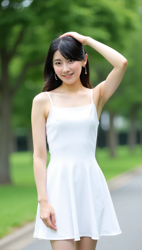 8k、highest quality、masterpiece、超A high resolution、picture、The elegance of beautiful Japanese women、Single-lens reflex camera、There are good ones、A transparent atmosphere、sexy lip、slanted bangs、beautiful face、medium long hair、make bangs、smile、natural soft light、A 22 year old girl wearing a suit、Wore skirts、country road、riding a bicycle