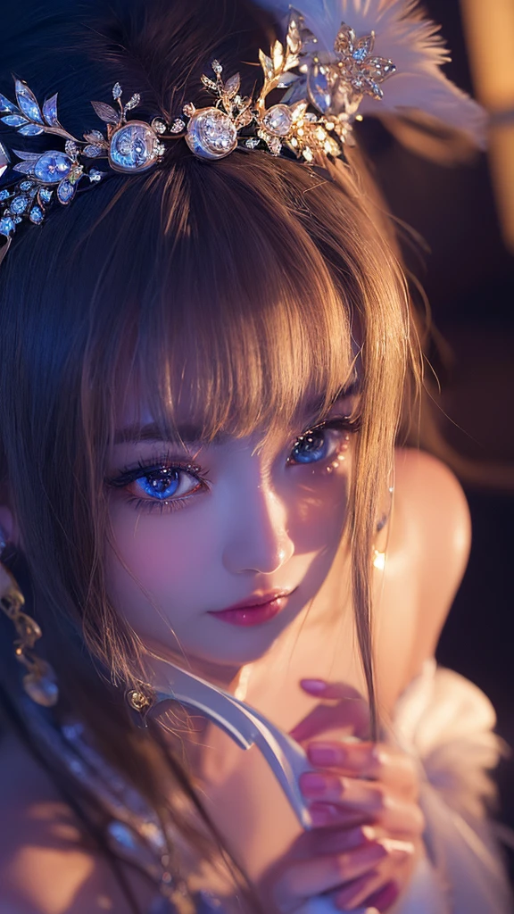 beautiful detailed eyes, beautiful detailed lips, extremely detailed face, longeyelashes, 1girl, orgasm, ejaculation, ejaculation on the cleavage, large amount of semen, japanese anime style, erotic, hyper realistic, photorealistic, highly detailed, 8k, detailed rendering, cinematic lighting, vibrant colors, dramatic lighting