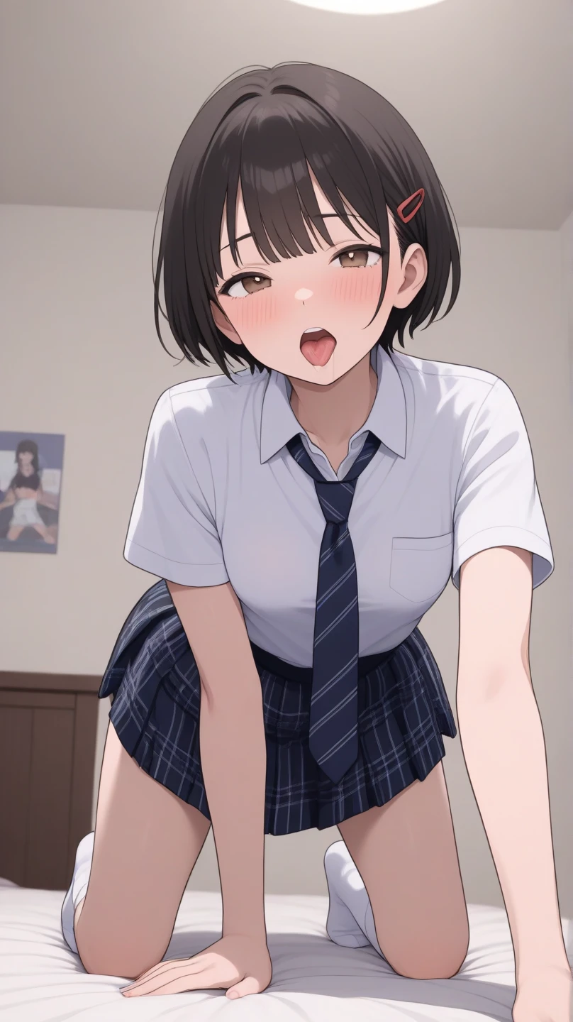 {{{masterpiece}}}, {{{best quality}}}, {{ultra-detailed}}, {illustration}, {{an extremely delicate and beautiful}}, (beautiful detailed eyes:1.6), extremely detailed face, 8k, anime face, nsfw, Katou Megumi (SAEKANO), cute face, brown hair, short hair, (brown eyes:1.7),bbmegumi, short hair, medium breasts, thin waist, big hips, curvaceous, {{school clothes}}, sailor collar, (blue shirt:1.2), long sleeves, red ribbon tie, pleated skirt, blue skirt, short skirt, thighs, black socks, BREAK, NSFW, (SEX:1.5),{{{penis into pussy}}}, group sex, 1girl, spitroast, multiple boys,(fellatio:1.5), deepthroat, open mouth, oral, penis, erection, nipples, hetero, mmf threesome, threesome, sex, breasts, nude, taking off clothes, open clothes, Open shirt, breasts, nipples, lift up skirt, double penetration, 2boys, ass grab, ass, doggystyle, sex from behind, multiple penises, testicles, rape, testicles, blush, kneeling, catch head, Spit Roast, Threesome Sex, {{open vagina, spread pussy, pussy, clitoris, urethra, uterus, smooth pussy}}, swallow, open mouth, on bed, M-shaped spread legs, open the thighs, uncensored, hetero, Handsome young man, muscular man,{multiple boys}, big penis,{{{double penetration}}}, testicles, multiple penises, double penetration, spitroast, male body, man's lower bod