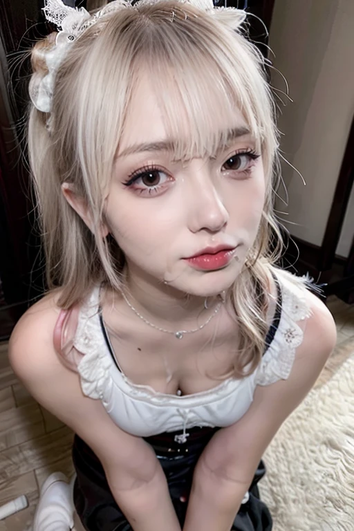 8k, high-res, best quality, (masterpiece:1.2), (realistic, photo-realistic:1.4), ultra-detailed, front view, upper body shot, young nun, holding a rosary in hand, Deborah Kerr, high stand collar, Monastic clothes, cathedral, Stained glass, ((makeup)),red lips, (eyeshadow), <lora:shiliuye_jf-000008:0.9>