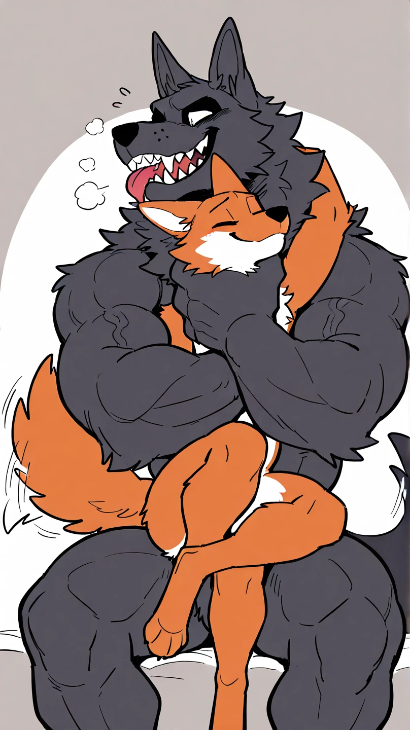 (Shy face:1.5) Pleasant expression Anthropomorphic big round eyed wolf boy (highlight in eyes:1.3) (Blue-bodied anime wolf with young face pushed down on bed) (One very big penis) NSFW to naked furry fluffy, (1 tail) Furry wolf,Commission for high resolution, very very beautiful furry art, Full body commission, body covered with fur
