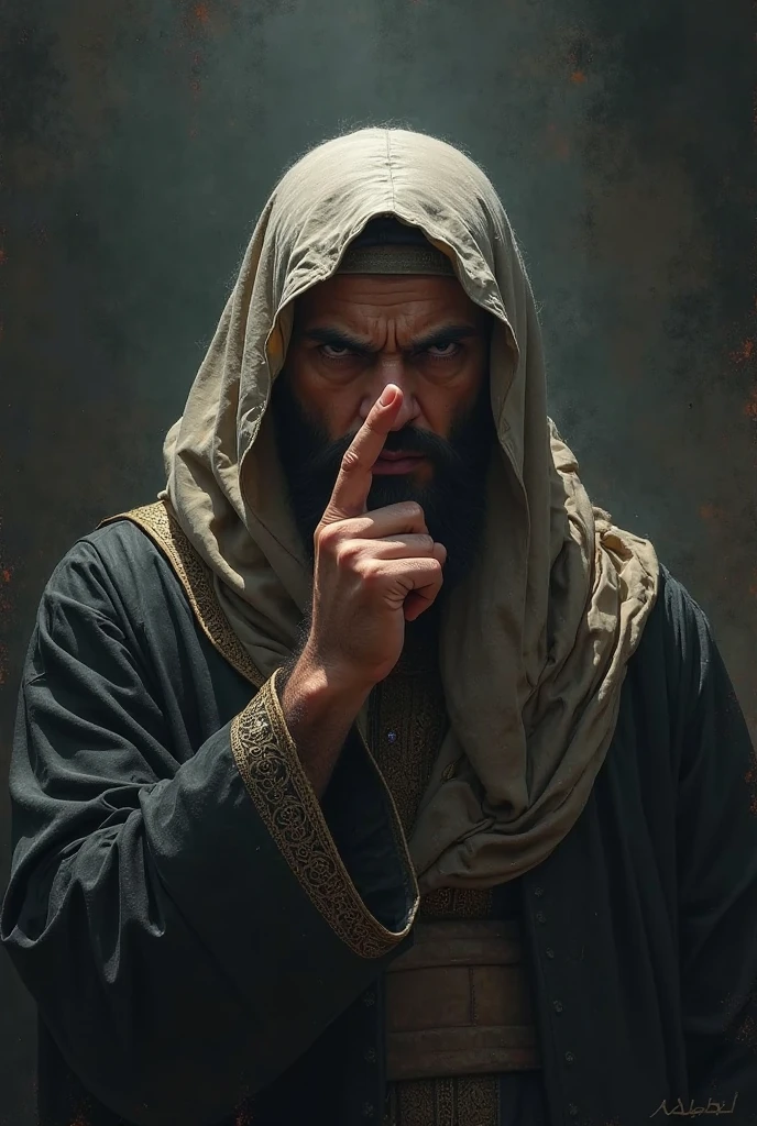 there is a man with a beard and a turban on his head, i beat the enemy on my own, unaware of your existence, one person, by Kamāl ud-Dīn Behzād, wise old man, never one - to - one, one character, wise old indian guru, one man, only one character, wise
