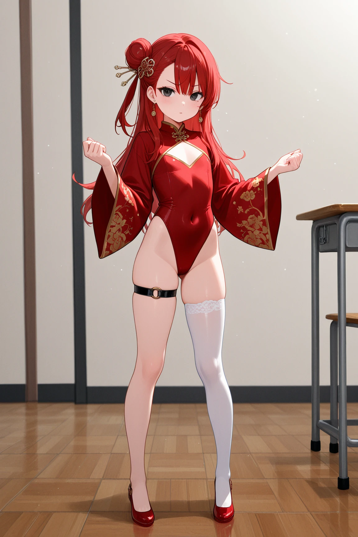 red hair,red eyes