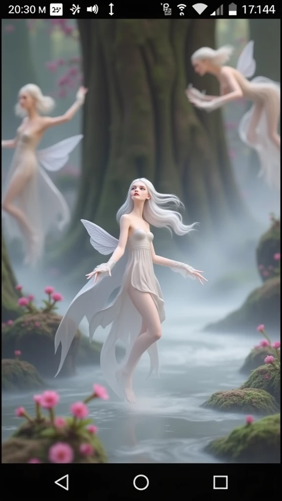 Upper body close-up、being thin、Photo of gorgeous 20-year-old Icelandic fairy wearing (White flowing dress:1.2) And (Delicate fairy wings:1.2), Grinning, (looking in camera:1.1), (Sateen:1.1), On the beautiful seaside:,, masutepiece, Barefoot, (Natural lighting:0.8), 8K, ((Realistic)), F/1.1, , the woods、covering the navel、hiding breast、Hide legs、(Curvaceous)femele(flawless skin:1.11)And(teats:1.1)、A smile、full body Esbian、Beautiful standing figure、Sea Fairy、Beautiful summer sky、Beautiful white shells、Upper body close-up