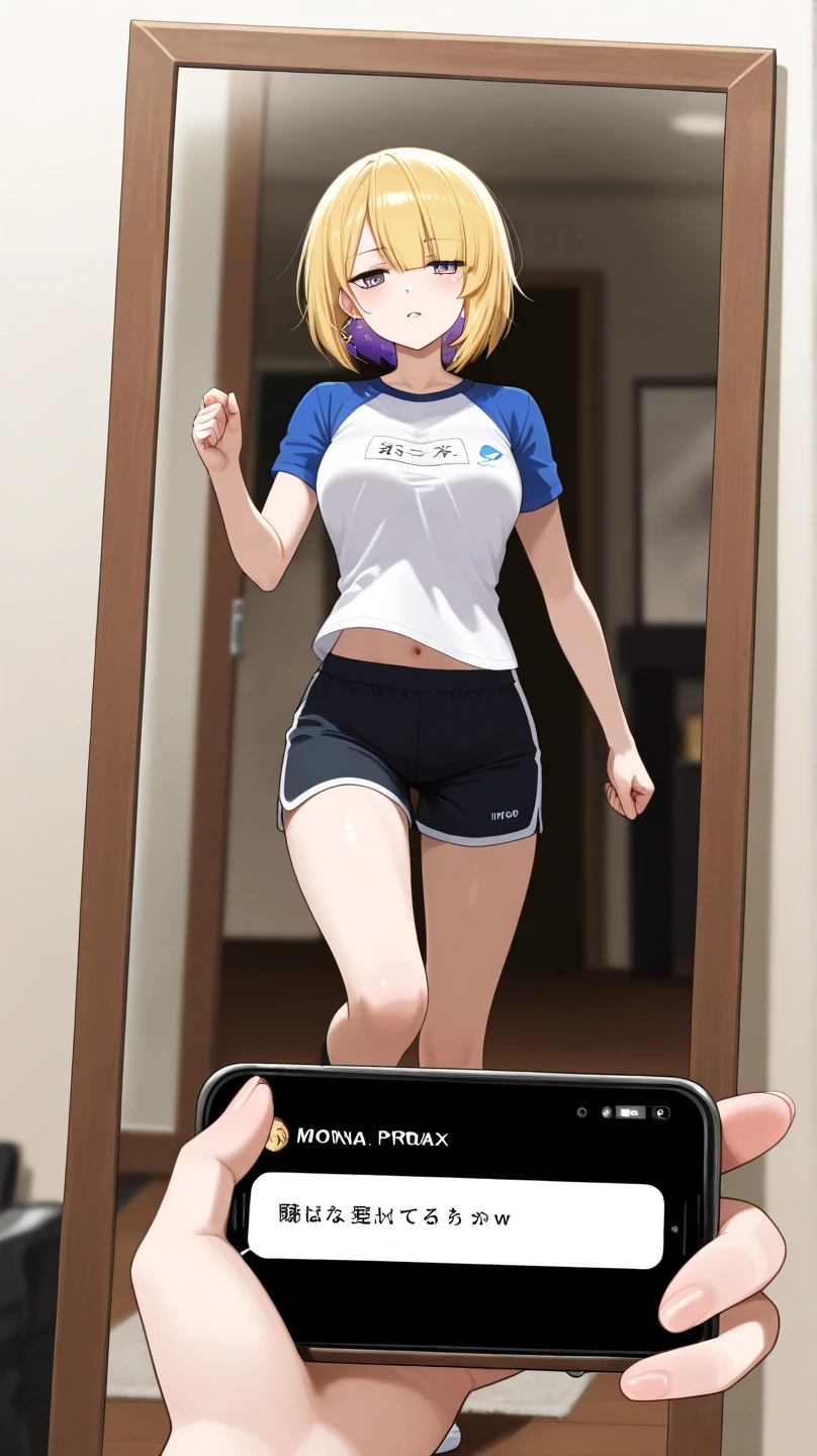 (best quality:1.5, highres, UHD, 4K, detailed lighting, shaders) slender figure, long flowing brunette hair, piercing green eyes, busty, workout clothes, excited