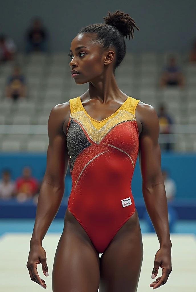 photo realistic, full color, (OverallDetail:1.1),  (clear eyes:1,1), (closed mouth, archaic smile):1.1,  <lora:gymnast_outfit:0.7>, wearing gymnast_outfit, inside_stadium, <lora:Amazon-V3:1>, bodybuilder