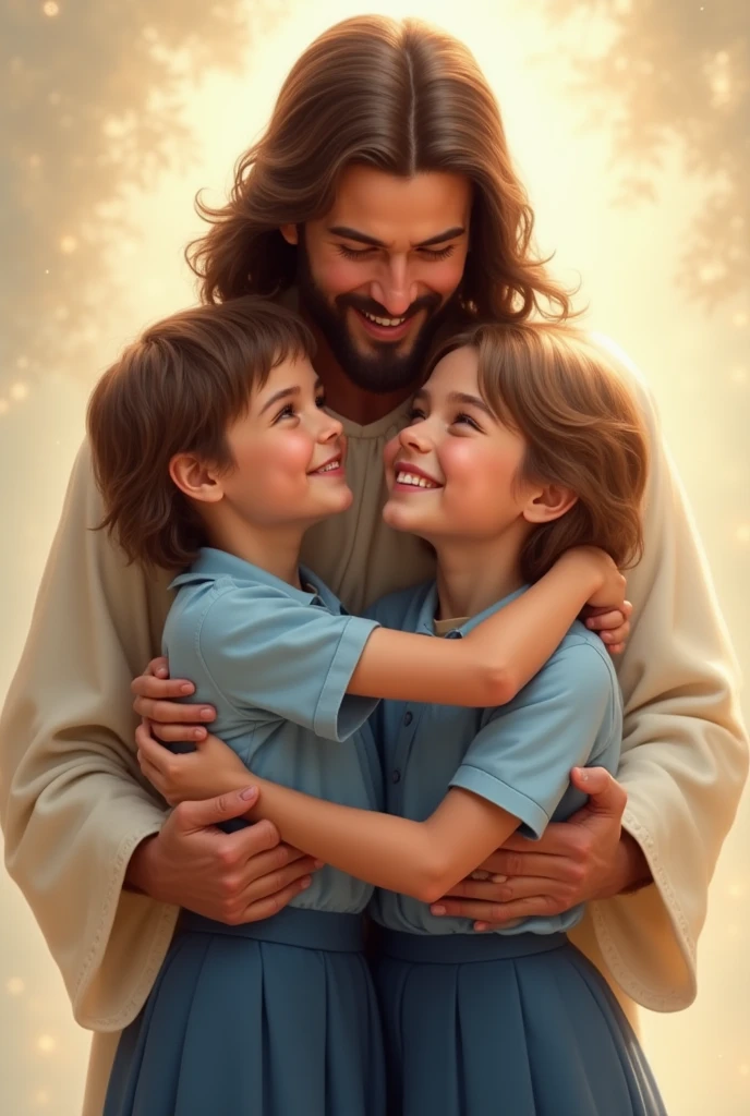 Jesus with disabled children drawing 
