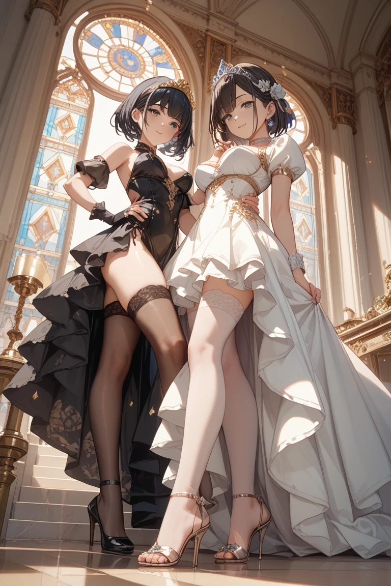 (masutepiece:1.2, Best Quality), (Best Illumination, extremely delicate and beautiful), 1 girl, smile, sparkling navy blue eyes, (black hair:1.5) ,Cute woman with short baby face, bandaged, small stature, small breasts, Full body, (finely detailed beautiful eye: 1.2), (beautifull detailed face),Extremely colorful,Colorful,Ancient Egyptian mummy beauty,Beautiful woman wrapped in bandages,Bandages all over the body,(choco skin:1.5),
