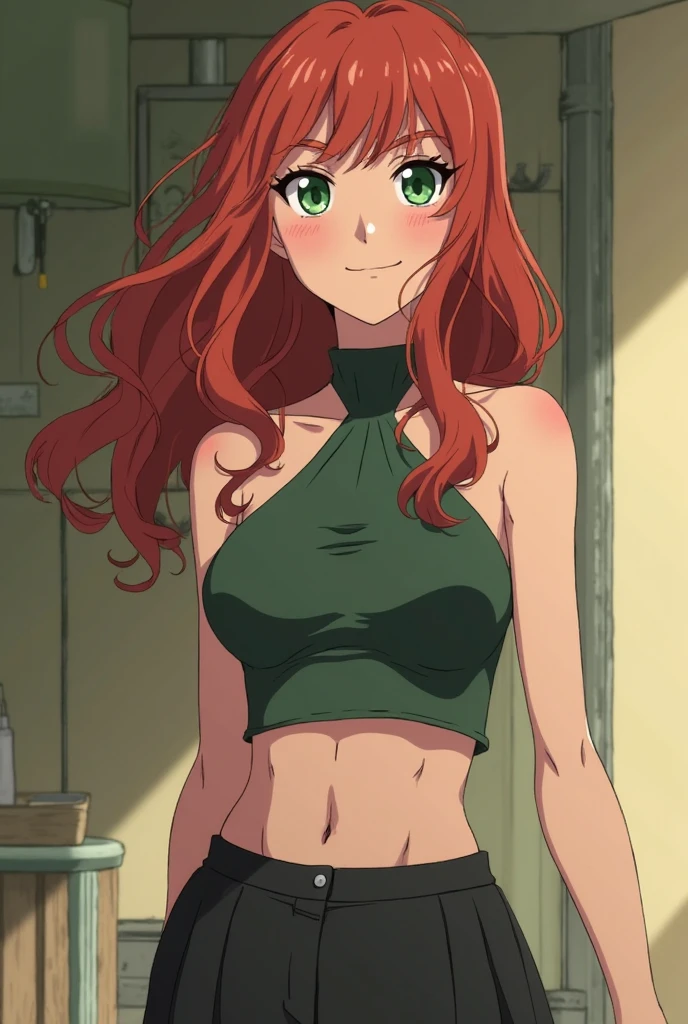 Nelly, pechos grandes,  ,
(mejor calidad, Obra maestra, foto cruda,ultra detallado:1.2), 1 chica,solo,mirando al espectador,sonrisa,lleva una falda verde,green latex skirt,lleva un sujetador rosa,pink bra