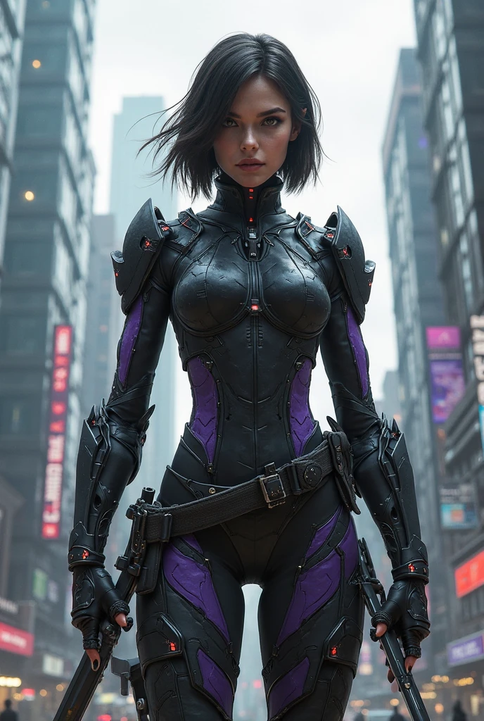 1girl,kai'sa,league of legend,Casa,Purple wings,deep purple hair,Purple eye,serious expressions,intense glare,looking at viewert,from back,(dynamicposes),(Wings of the Void),arma,tmasterpiece,the Extremely Detailed CG Unity 8K Wallpapers,best qualtiy,32k,Focus Clear,Cyber City,neonlight,light circles,Void Realm,Angry to the bone,dewpoint