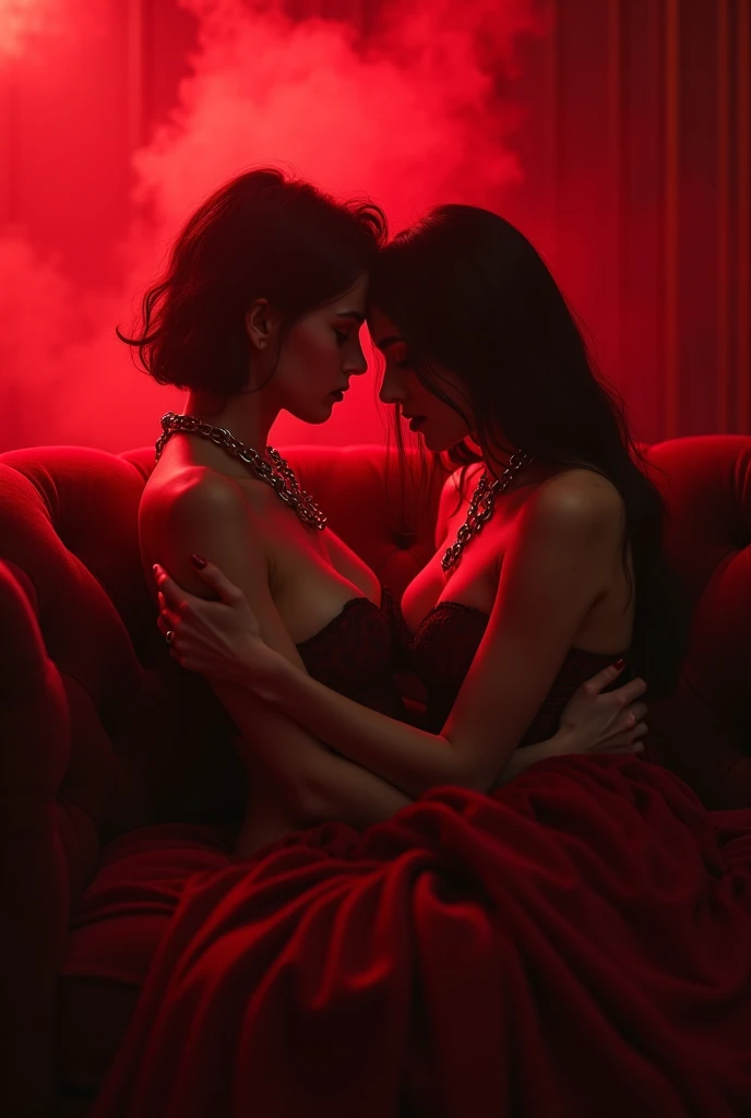 ultra realistic, photography, two girls: one with long red hair, 24 years old, hourglass figure, perfect body, natural medium breasts, wearing a sexy black sheath dress, the other one: long black straight hair, girl, 30 years old, hourglass figure, perfect fit body, giant breasts, she is wearing a sexy red sheath push-up dress, (Masterpiece, Professional lighting, 16k, 8k wallpaper, raw photo, photorealistic:1.8, ultra detailed, natural gentle lighting, detailed skin, detailed face, detailed eyes, textured skins, cinematic composition, detailed background:1.2, midnight at background:1.5, neon signs, night time in city:1.3, evening:1.1), MB, (Girls at back seat of limousine, on fur seat, group shot:1.2, evening dress, see-through0.58, laced panty, full body, jewelry, earrings, necklace, party girls, party night, drinking, laughing:1.2), (extremely beautiful face, beautiful eyes, seductive posing, sexual suggestive, drunken, grin:0.95, flustered, cute face, happy face, playmates, supermodel), ((glass of champagne, sparkling wines, light up, dinner, inside limo:1.4, limousine, car seat, luxury furniture, luxury car, carpet, night, enjoying party)),