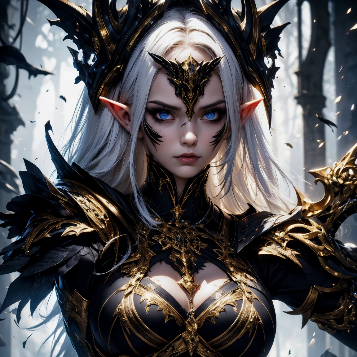 4girl, super shortstack, realism, detailed pupils, Indirect Illumination, Skybox , 1girl wearing kesa , lips, serious, wrapped in barbed wire, underwater, glowing eyes, A land where nothing makes sense and everything is out of place, Scale Protector, Bone Dragon, curled horns, ominous shadow, revealing clothes, Minnan architecture, The Shrine of the Lost, dim lighting, huge breasts, bottom heavy, see-through, moody light,<lora:EdobOrc_v1.0:0.8>