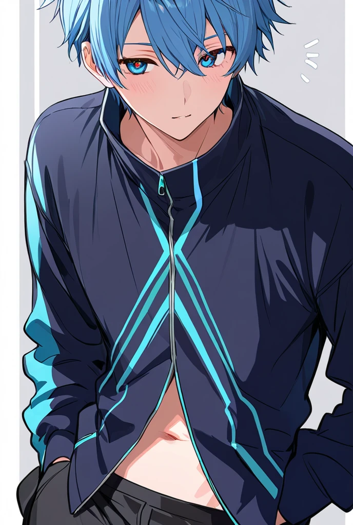 ((Best quality, 8K, ultra - detailed, Master parts: 1.3)), First grade, adult, shiny skin, Sharp, Perfect body beauty, Perfect body shadows realistic, (Cute baby face:1.1),("underwear, large bulge ":1.2),(Dynamic pose:1.1), upper legs , Wearing a white smiley face, Wearing a hood