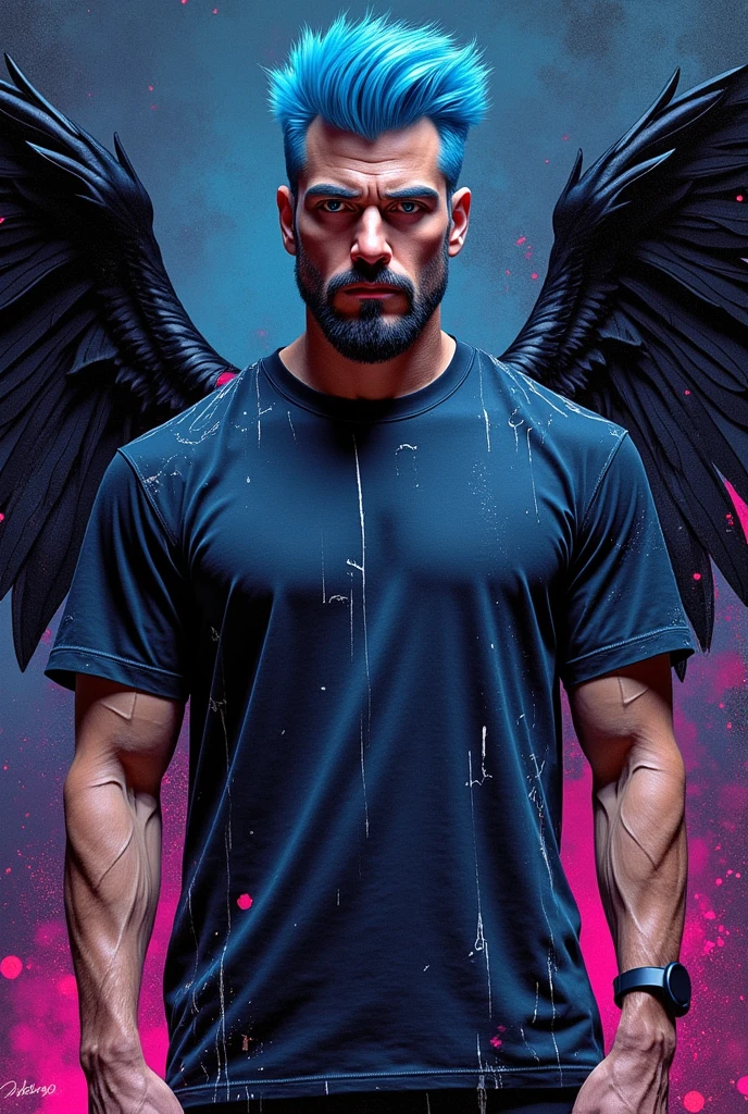 （（（angel caido！angel！big black angel wings！Gothic）））,perfect composition,！)), （（Unintentionally exposing chest muscles.））body hair, hairy chest, elegant macho, elegant barbilla de chad, Elegant and attractive, Elegante y elegant, elegant hombre, Attractive man, masculino y elegant, , elegant, posing attractive, Attractive man, Attractive man, 35 year old man！Raise your little head，Chimney（first portrait！)）showing off his hairy pecs showing off his hairy chest muscles），），(short mustache）Show hairy and muscular eyes..，）head space！Charming and serious look..，（hombre elegant，Dressed in an embarrassing posture，Perfect body anatomy，Beautiful man face detail，perfect foot，perfect hand！Ultra low angle shot！An image of an anime character with a necklace.., muscular man, realistic muscles, human representation style, Gothic, Anime core, meritocracy, at the romantic academy, garbage, Anime core, Aestheticized violence, whole body, dark gym, coloring Waiting to start