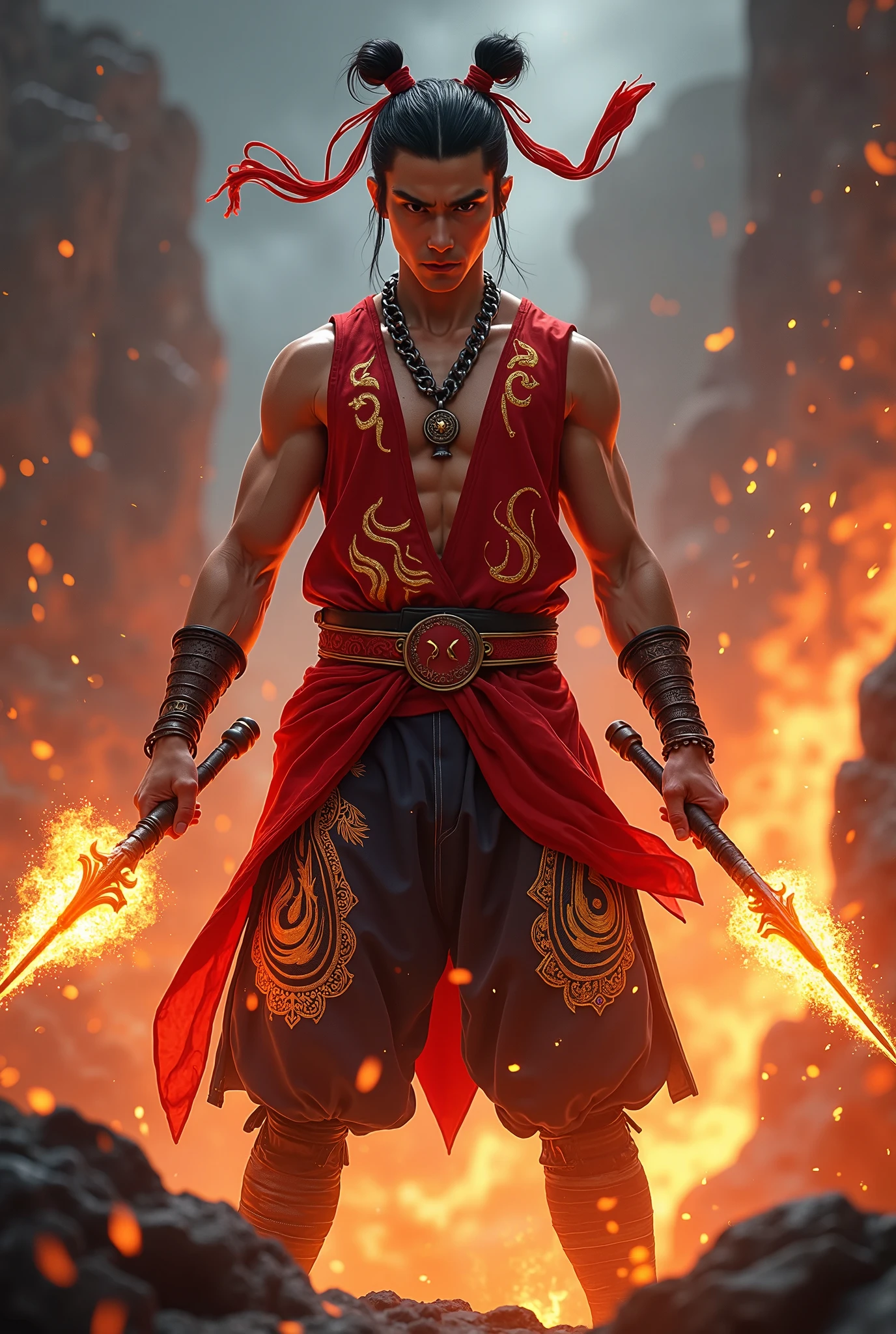 Extreme Martial Art ,  Metal Bender body set on Metal, Metal bender, Metal movement, control Metals and Irons, metal strike, attack with metal movement, attacking stance, Fierce