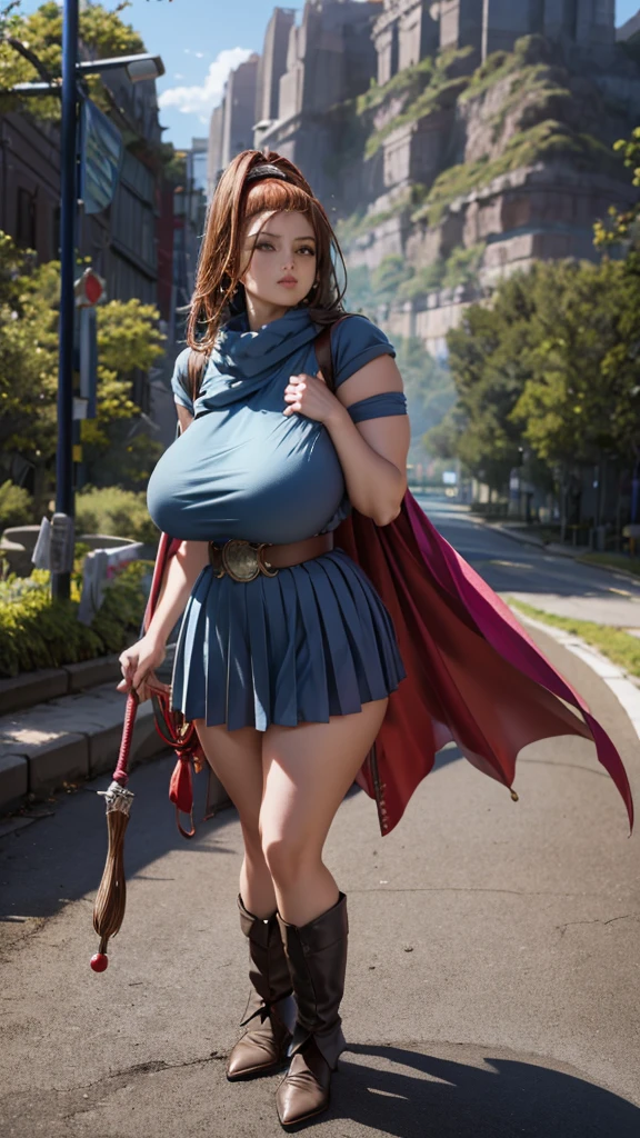 (masterpiece), ((mother and daughter:1.8)), walking together, ((mom holding daughter hand, the best quality, expressive eyes, perfect face, beautiful details face, A beautiful mature shows her Extremely busty and curvy body, (random hairstyles, shiny hair, gradient hair, medium long hair), hair decoration, ((naked body)), ((long head covered cloak robes)), absurdly saggy breast,(veins breasts), (well accentuated curves), pink lips, white nails, mascara, Long eyelashes, (Extremely wide well defined hips:1.4), slim stomach, natural abs, (beautiful massive thick muscular thighs:1.4), tight thighs,thick thighs, has a tall slender figure, Extremely detailed skin texture, beautiful detailed realistic muscle definition, golden fireflies that shimmer, high detailed eyes, ultra-high quality model, cleavage, jewelry, earring, garden, outdoor, ((waterfall)), ((walking on tall bridge)), ((fairytale castle buildings)), mountain background
