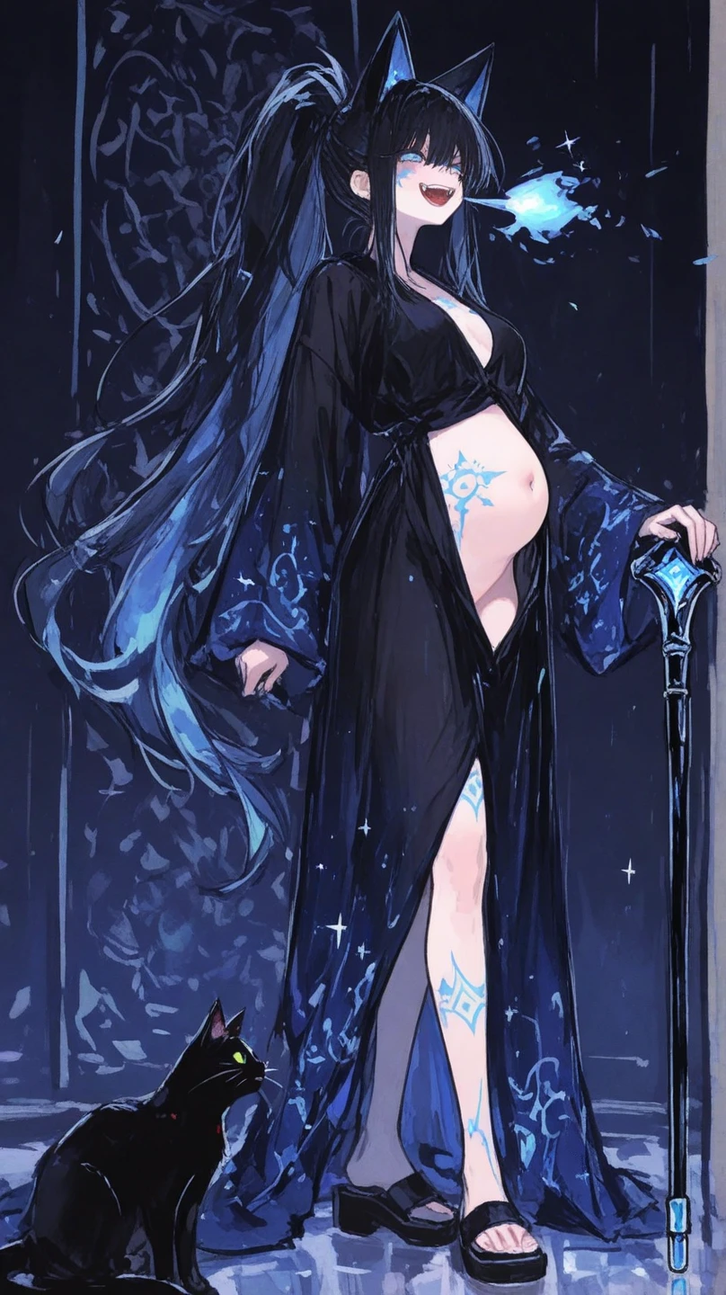 score_9, score_8_up, score_7_up, score_6_up, score_5_up, score_4_up, uncensored, yukinoshita yukino, long hair, black hair, grey eyes, BREAK (masterpiece:1.2), best quality, high resolution, (detailed eyes:1.3), perfect lighting, (perfect hands, perfect anatomy),  1girls, holding, female focus, book, staff, floating, robe, open book, holding staff, veil, navel, elbow gloves, torn clothes, water drop, temple, rock, starry sky, dusty, wind art, aura, 
