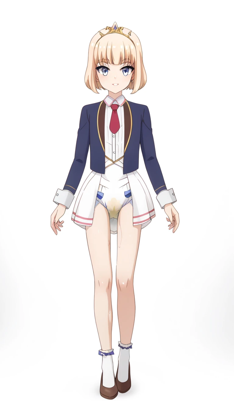 score_9, score_8_up, score_7_up, source_anime BREAK 1girl, solo, lovelive_honoka, cowboy shot, , black blazer, no_pants, panties, white_panties, Cherry_Pattern_panties,
one side up, yellow hair bow, red bowtie, medium hair, brown hair, blue eyes, looking at you, smile, open mouth, simple background,