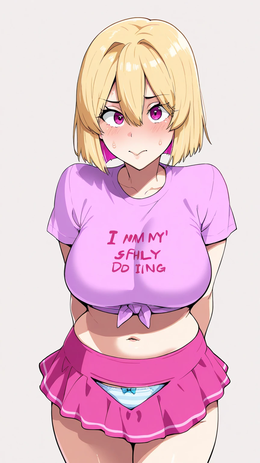 ((sexy girl ,young)) ,nsfw, glamorous, slender, long blonde hair, off shoulder pink camisole, town,stand,looking at viewer,moistened eyes,blush,sexual ecstasy, pert ass, presenting butt, young, flat chest, (5 years old girl), young girl, pussy, ((pussy juice)), child prostitute, viewfinder, recording, 2 men, ?????,