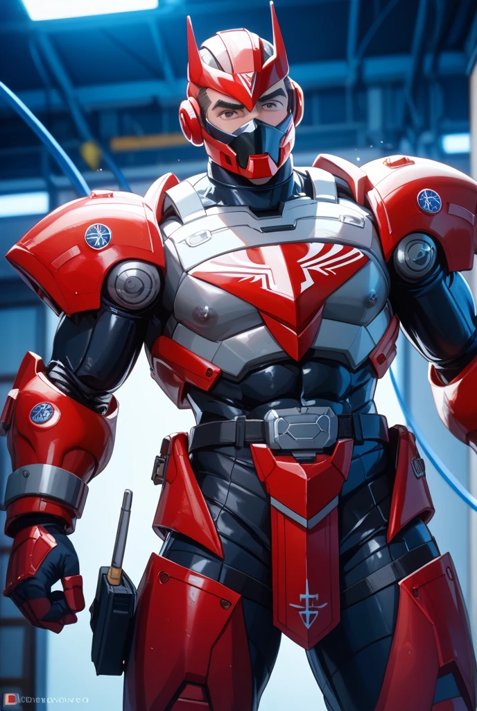 A tall muscular boy , Naked , Legs spread , (The whole body of the character),impact , Sweaty , Wet , Seductive , Bigboobs , large bulge , big balls ,, From the knees , big assa,mechs,punky style