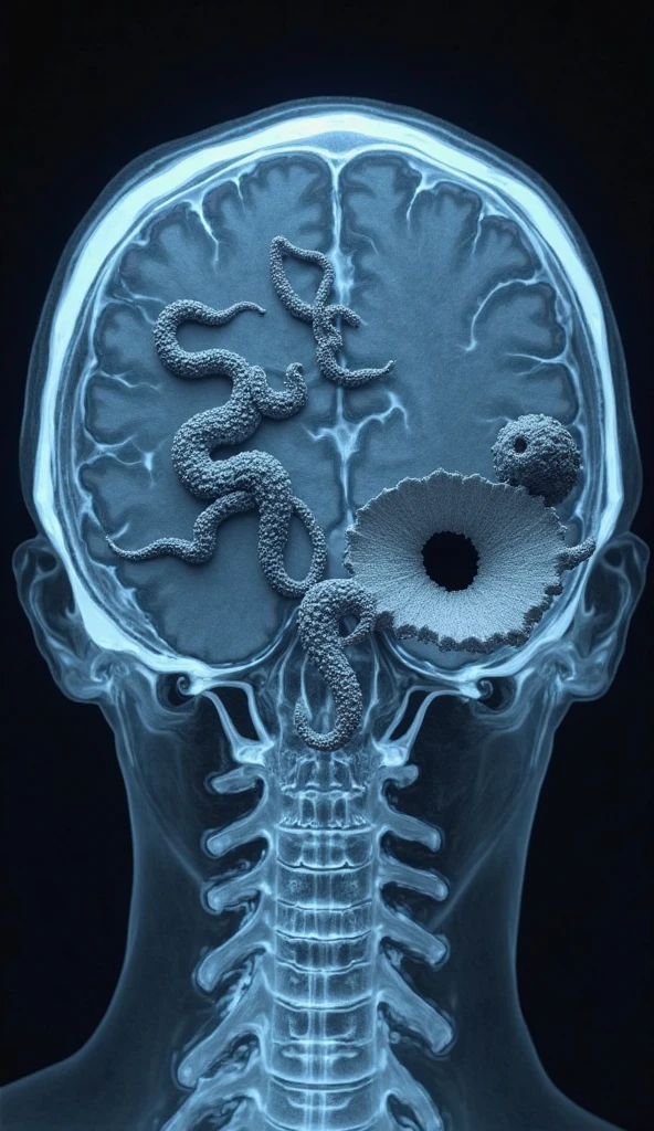brain and eye, White background