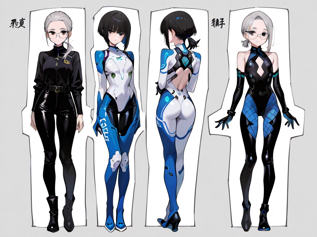 sketch (Character design sheet, same characters, whole body, Three-View, front, ~ ~ ~ ~ side, return),(Very bright:1.1), White Background, [1 Girl:7], (Tilt your head:1.2), ([sketch|watercolor \(Moderate\)]:1.15),Chaotic Abstract Background, Vector Trace, Gradient Blending, Bright colors, that&#39;wonderful, Very detailed, Complex, (Very low contrast:1.4）,whole body, Artistic elements add depth to the work. The overall atmosphere is creepy and nightmarish...., With a unique artistic touch. This movie is、The dark and crazy world of horror movies depicted in HD., Evoke visual stimuli and aesthetic sense, that will terrify and excite the audience....,watercolor画, （Lightless, Eyes without highlights, evil eye, An ugly person with white eyes, that&#39;Red eyeliner）,whole body絵, Wearing a maid outfit, Full bangs,(Full bangs, Straight bangs, The bangs are aligned diagonally), （Gradient braided hair, (Light purple hair), (Ink blotches:1.1), (pale:1.2),(Light purple:1.2),(Light green:1.2)）　and full body and watercolor画, （Lightless, Eyes without highlights, Evil Eye, A bad looking person with white eyes, It&#39;s a red eyeliner）,whole body絵, Wearing a maid outfitいる and （Mature face,tall, Wearing black tights,Green Eyes, The skin is hidden　and maid, Add a logo『AIUEO』