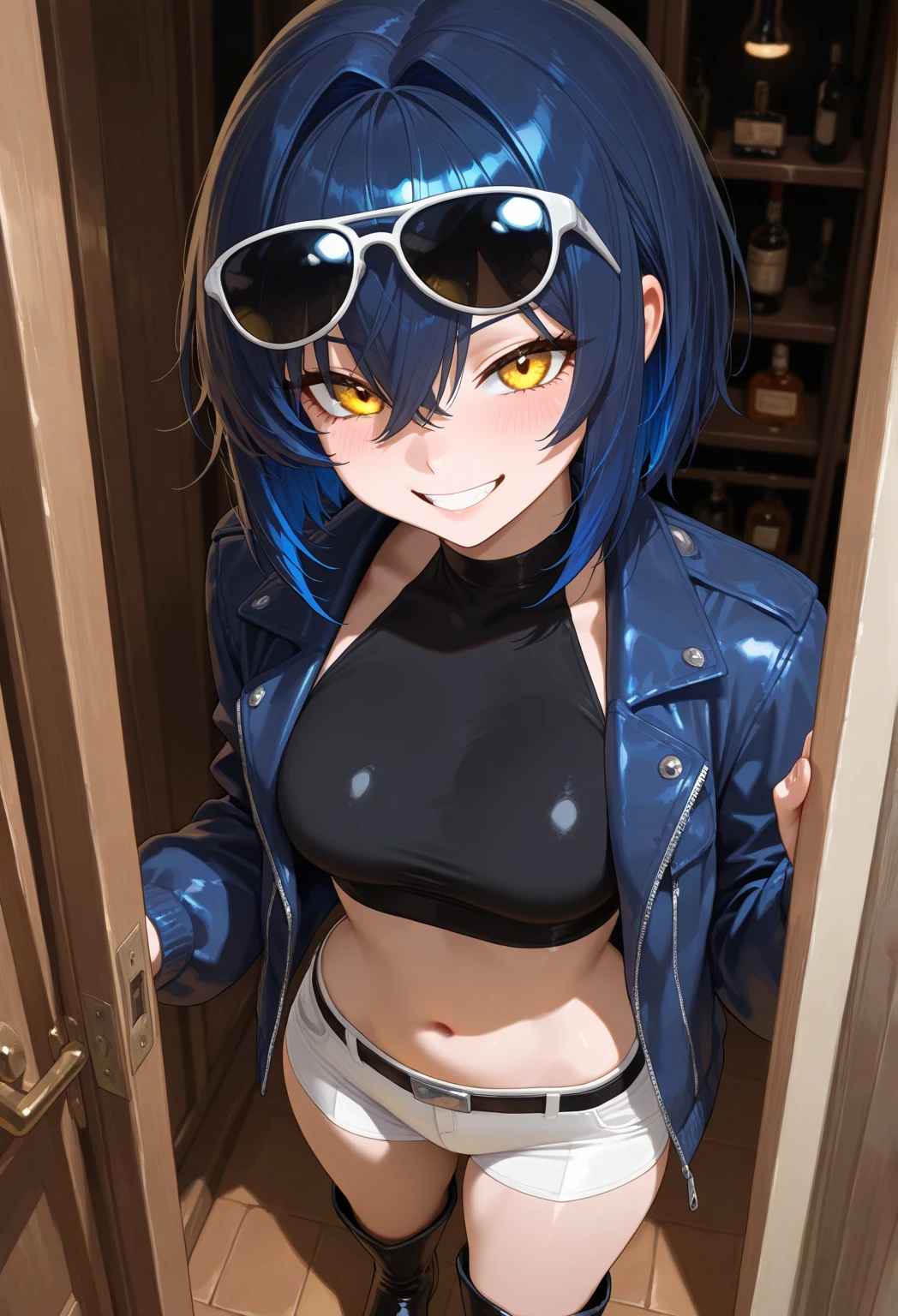 (8k, RAW Photos, Highest quality, masterpiece: 1.2), masterpiece, Super Detail,Best lighting, (Realistic and photorealistic photography: 1.4), High-resolution RAW color photos, Background Blur, blush, Depth of written boundary,1 young cute boy, Hair between the eyes,short hair,Black blue Hair,Highly detailed mouth,short,young,flat chest,(Oily skin:1.1,Glowing Skin),glitter skin,whole body, (standing),Shame,(afraid,blushing:1.4),in the midnight City alley,outside,short,young,face to viewer,naked,shame,embarrassed,(black heart nipple cover:1.6,bulge black thong:1.3),opened long coat