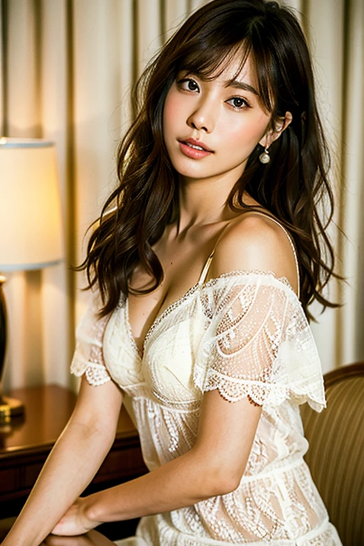 Masterpiece、high resolution、high resolution、realistic:1.5、1 female、alone、Detailed eyes and lips、Fine skin、Detailed eyes、Japanese idol、sexy model、Japanese model、Japanese porn star、round face、Young face、Teen Girls、teenage generation、Shiny skin、cute woman、beautiful woman、Luxurious interior、beautiful interior、 (The background is a modern casino and slot machines, a modern PG company.)sunlight、bright interior、(in underwear、((Underwear with decorations、luxurious underwear、((See-through fabric underwear))、flashy underwear、sexy lingerie、(Bikini type underwear)、Beautiful underwear、bra with embroidery、(gold embroidery)、ชุดชั้นin underwear)))、((big breasts:2.0、超big breasts:2.0、rift、side chest:1.8、Under the breast:1.5))、dynamic gesture、sexy pose