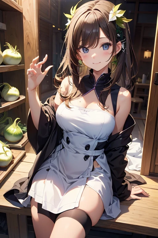 (small breasts:1.2), (perky chest:1.1), (pointed chest:1.0), (hand gun magazine cover:1.3),(from below:1.2),(from side:0.9),masterpiece, 1girl, Amazing Cleavage:1.1, thin waist, big ass, Raised sexy, small breast: 1.2, posed cleavage:1.2、solo, open mouth, have a cute grass of cute beergrass,black hair, dark green eyes, dress, bare shoulders, jewelry, collarbone, sidelocks, hairband, earrings, indoors, off shoulder, sweater, arms behind back, plant, short hair with long locks, gild hairband, sweater dress:1.2, off-shoulder sweater, red sweater, dark gord hair, big side hair, very long side hair,is rendered in (masterpiece: 1.2, best quality), wit? (ultra high resolution) and an exquisite (depth of field). This masterpiece is not only visually stunning but also tells,A scene of cooking in the kitchen by classroom ,looking at viewer,