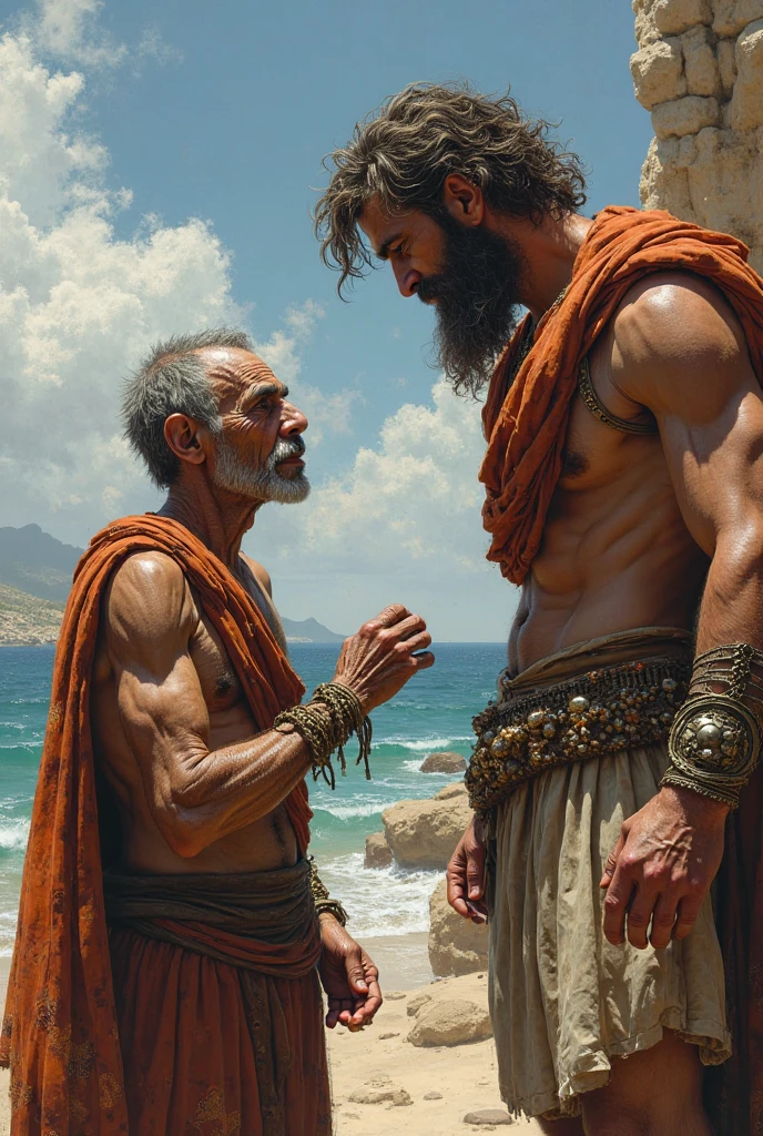 uma pintura de um homem e uma mulher sentados em uma rocha, Directed by: Nicolas Poussin, Directed by: François Girardon, Directed by: Charles Le Brun, Directed by: Antonio de la Gandara, neoclassic painting, neoclassic painting, neoclassical paintings, Directed by: Justus van Gent, Pintura de Golias, Directed by: Hans von Aachen, Directed by: Joseph Raphael