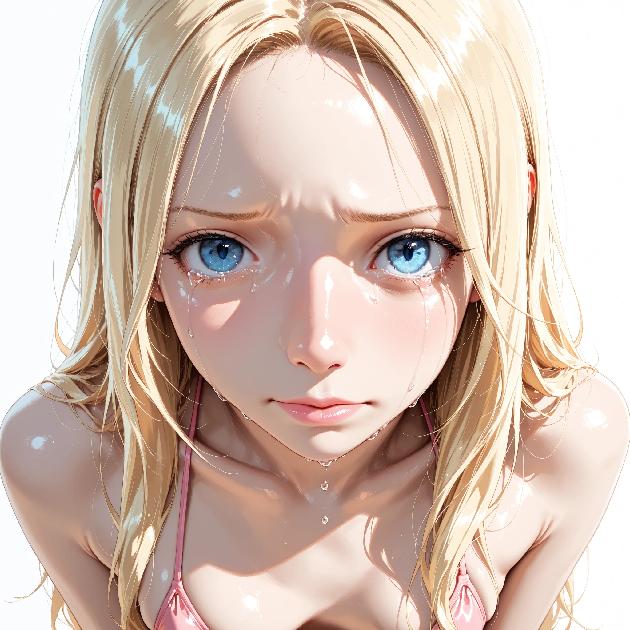 (masterpiece:1.2、Highest quality、masterpiece)、1 female、alone、classroom、Day、stand、blonde,blue eyes、(Completely naked:1.4)、(Whitening:1.4)、Big Breasts、pantyhose、Earrings, Sweaty,Round 1、blush、(Face close-up:1.4),(Massage your penis with your hands:1.5),(Artificial Human Room No. 18:1.3)