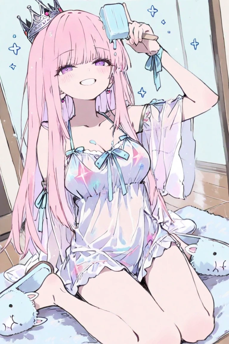 ((Highest quality, 8k, masterpiece: 1.3)), whole body,1 personの,1 person,,Glamorous Body,cute,Troubled face,Black Hair,Beautiful emerald green eyes,long hair,Stand in front,((In front of the clothes rack)),(((Pastel pink bra,Pastel pink panties,Scanty))),Morning sunshine,Inside the room,